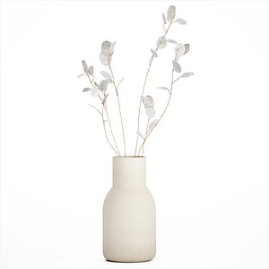 3D model Dried Flowers From Branches Lunnik Lunaria in a vase 529
