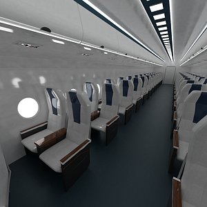 Airplane Economy class cabin interior