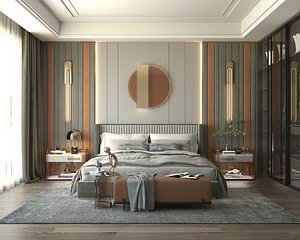 3D Modern Bedroom Scene 34
