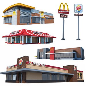 McDonalds Burger King 3D model