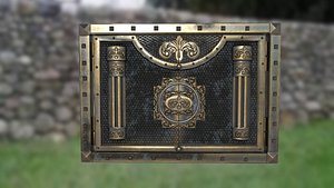 Metal gate PBR low-poly 3D model 3D