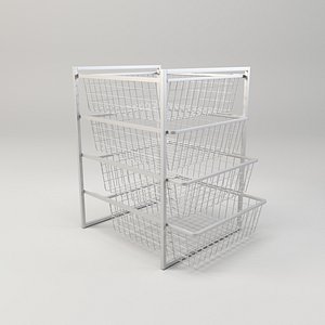 pull out kitchen wire basket rack 3D model