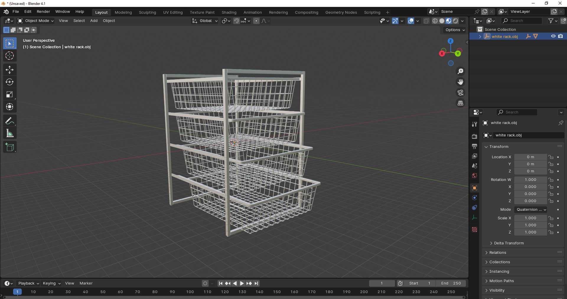 Pull Out Kitchen Wire Basket Rack 3D Model - TurboSquid 2282326