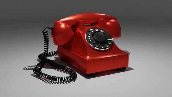 3d model of an old stationary retro phone model