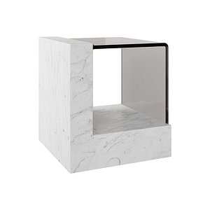 Creative Marble Side Table - Glass 3D model