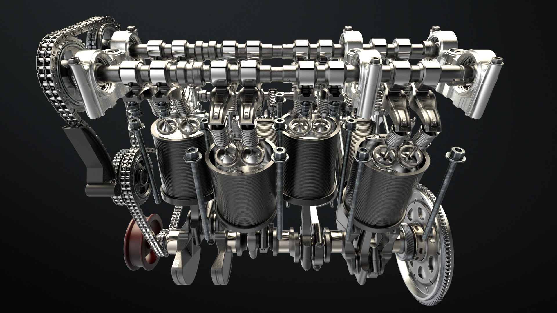 3D W8 Engine Working Animated - TurboSquid 1865590