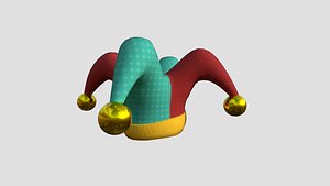 3D Jester Hat 07 Red Blue - Character Fashion Design