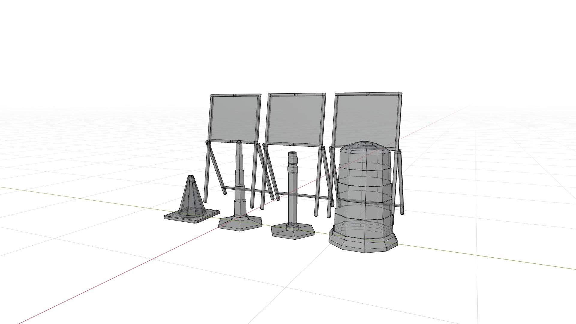 3D Road Closure Pack Model - TurboSquid 2112576