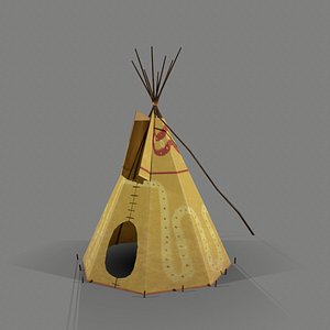 3D old west tipi asset