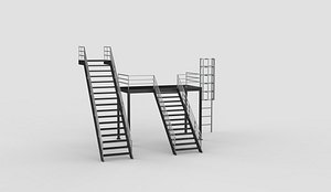 modular industrial stairs 3D model