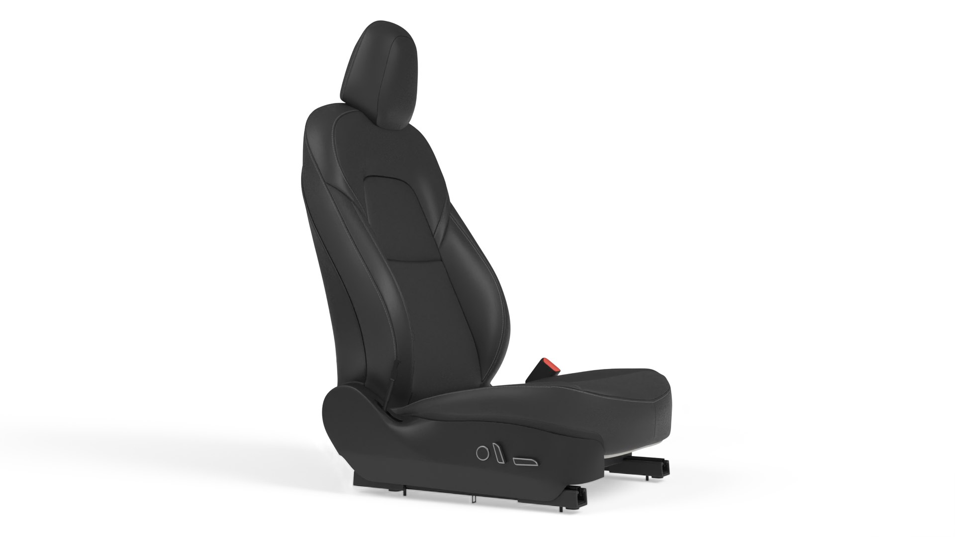 Tesla Model 3 Right Seat Black Leather 3D model preview