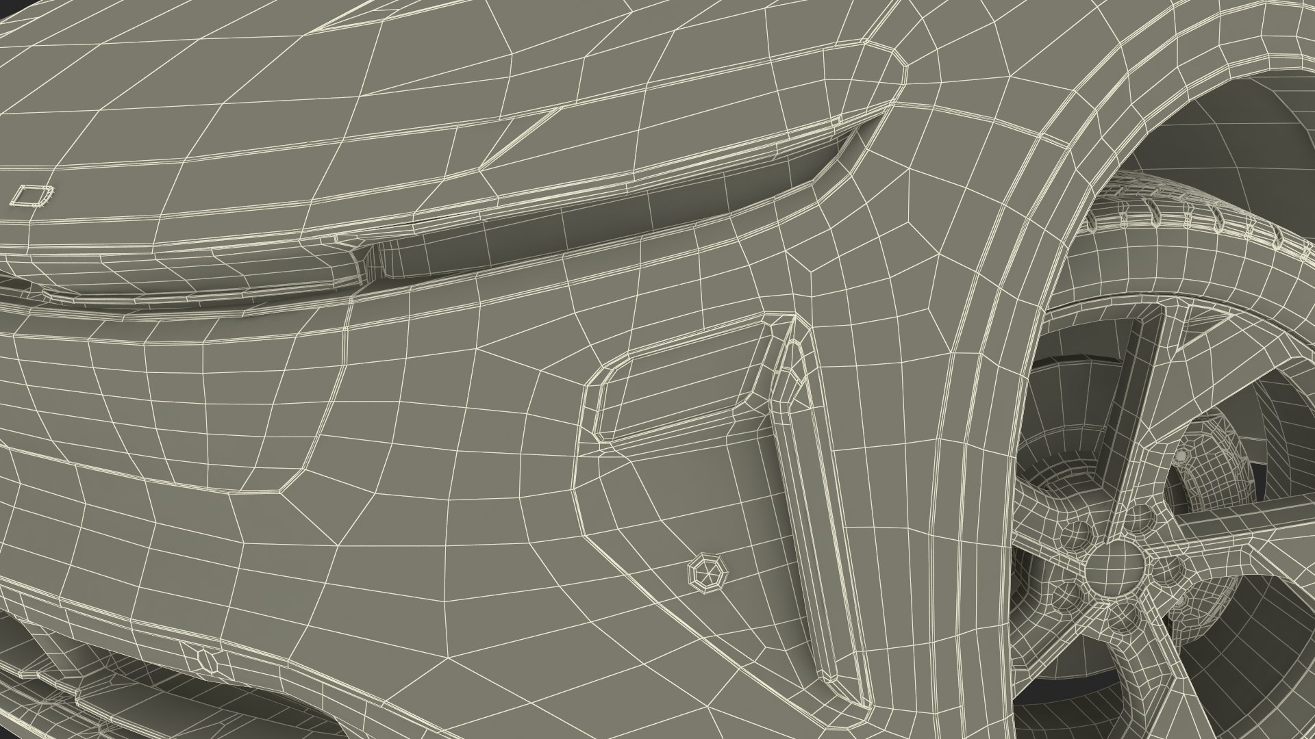 3D Lucid Gravity Olive Colored Electric SUV With Lights Off Rigged