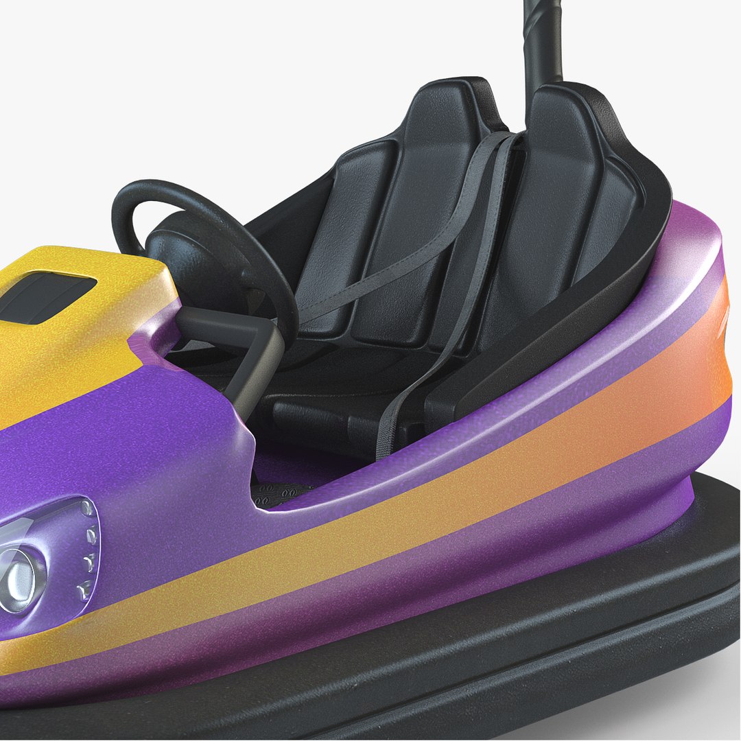 3d model bumper cars attraction