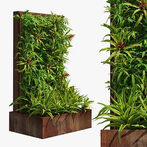 Decoration greenwall fitowall with plant box 3D model