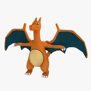 Charizard XY and Rock 3D model rigged