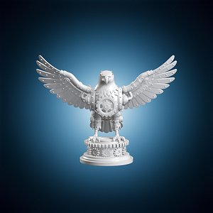 3D Steampunk Eagle on Gear Pedestal 3D Print Model