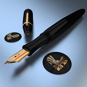3d model of item fine writing