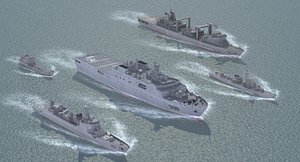 3d model chinese navy set02
