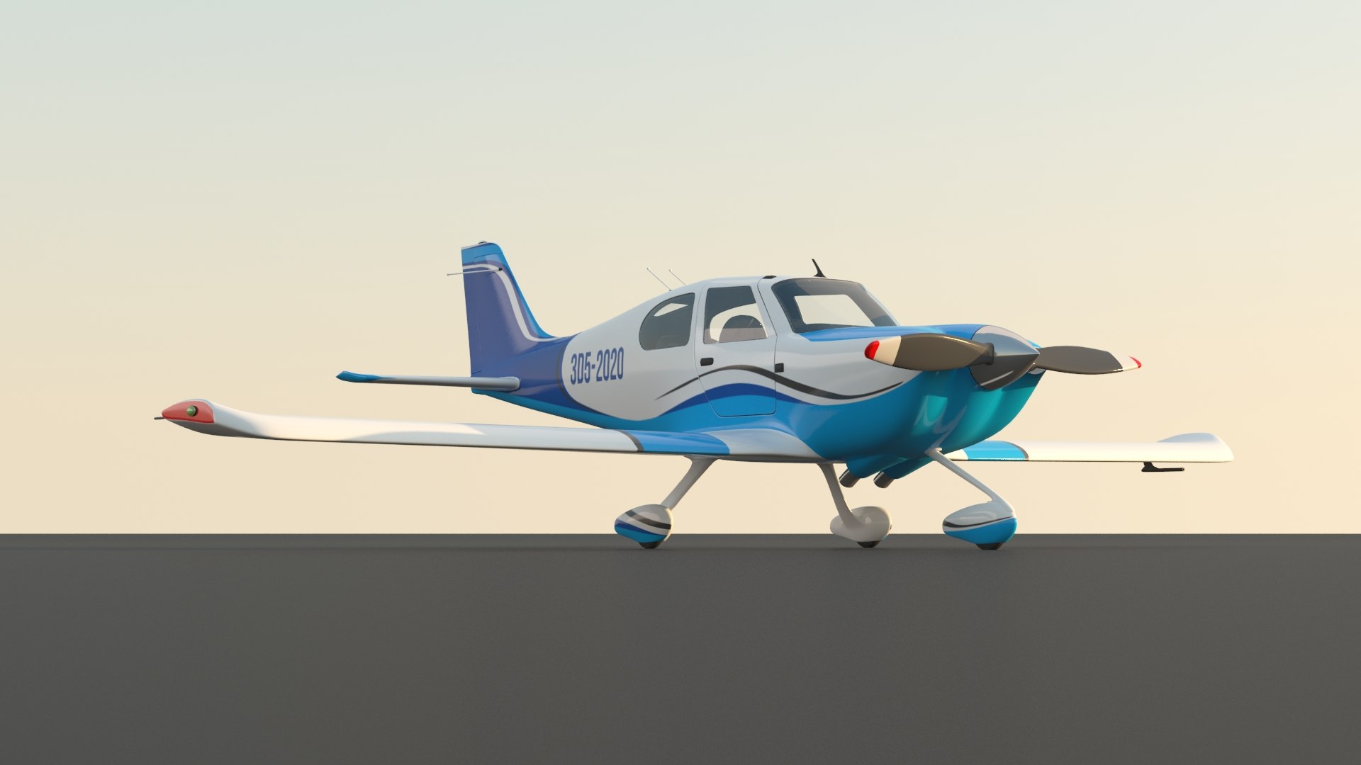 Generic Light Aircraft Airplane 3D Model - TurboSquid 1470009