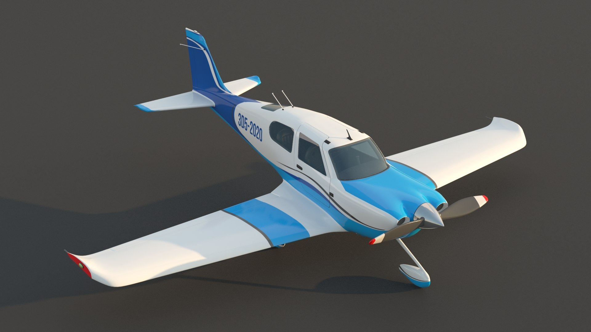 Generic Light Aircraft Airplane 3D Model - TurboSquid 1470009