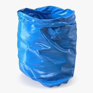 3D Open Blue Trash Bag