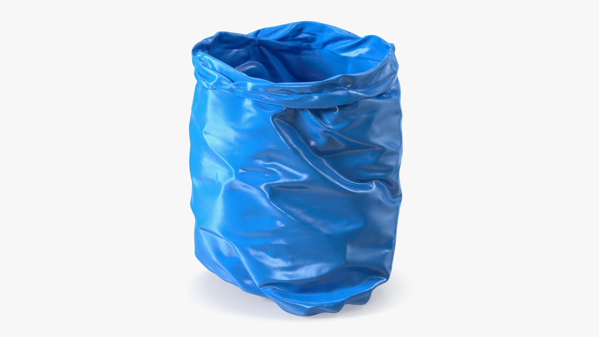 Open Blue Trash Bag 3D model preview