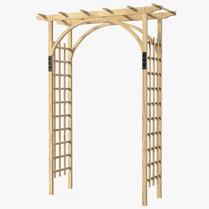 3D Outdoor Wooden Garden Archway model
