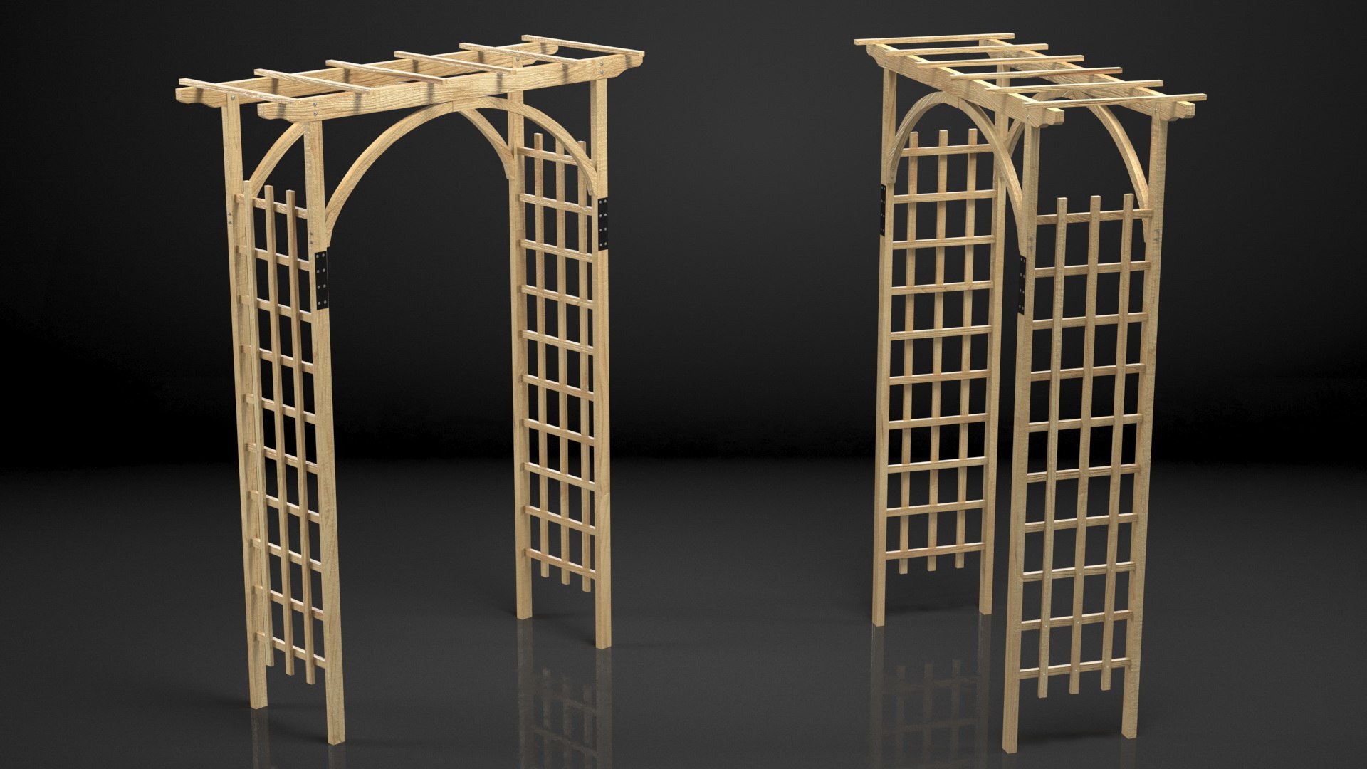 3D Outdoor Wooden Garden Archway model - TurboSquid 1841743