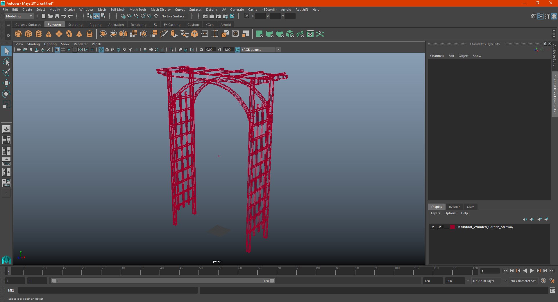 3D Outdoor Wooden Garden Archway model - TurboSquid 1841743