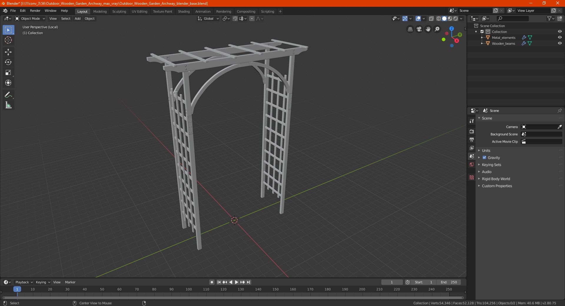 3D Outdoor Wooden Garden Archway model - TurboSquid 1841743