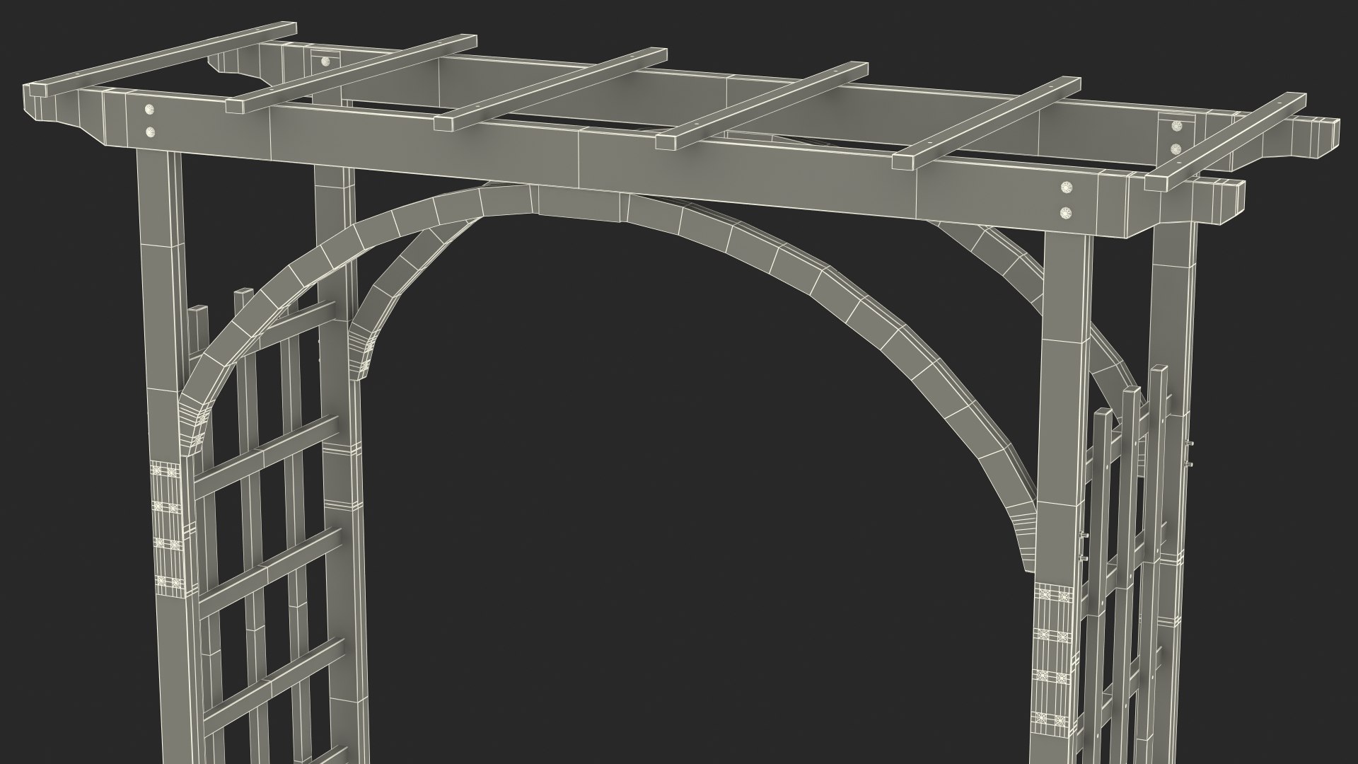 3D Outdoor Wooden Garden Archway model - TurboSquid 1841743