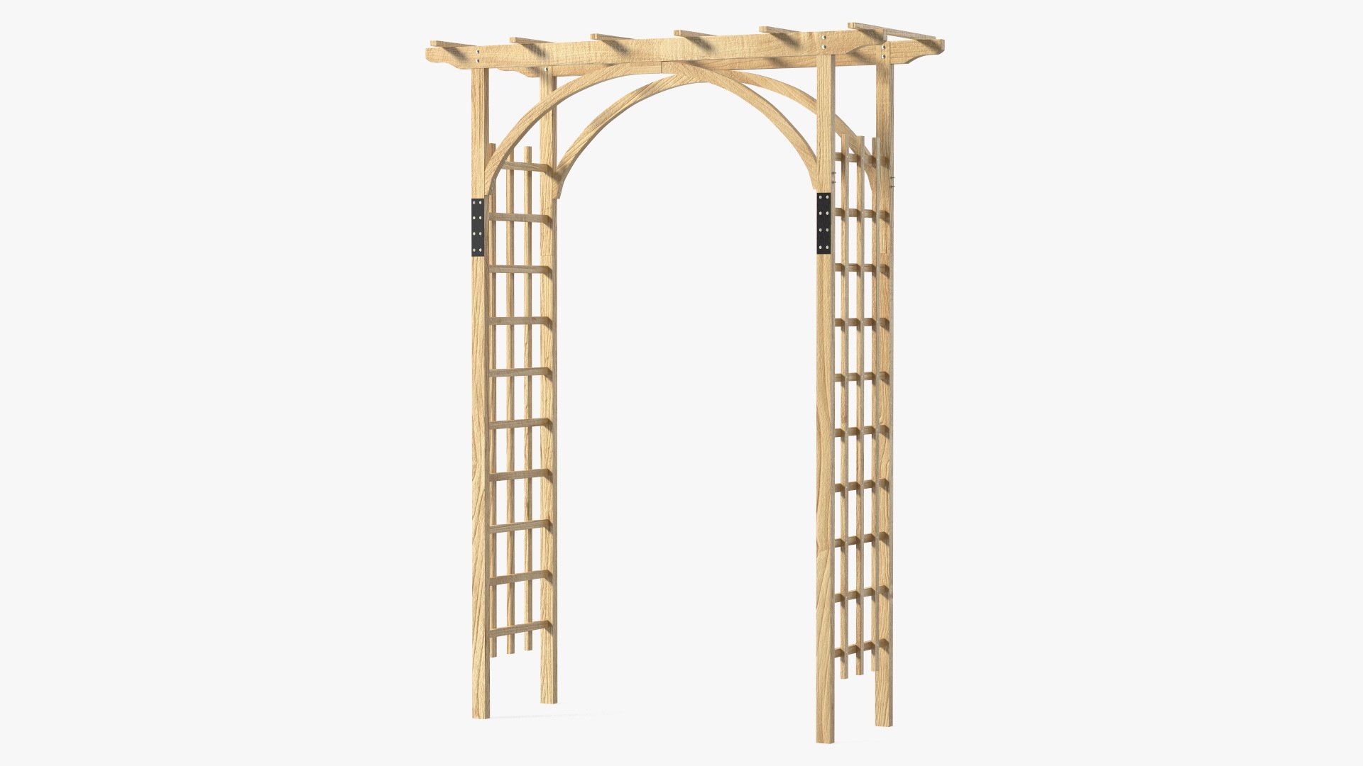 Outdoor Wooden Garden Archway 3D model preview