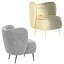 Tapicerowany fotel z oparciem typu Wingback