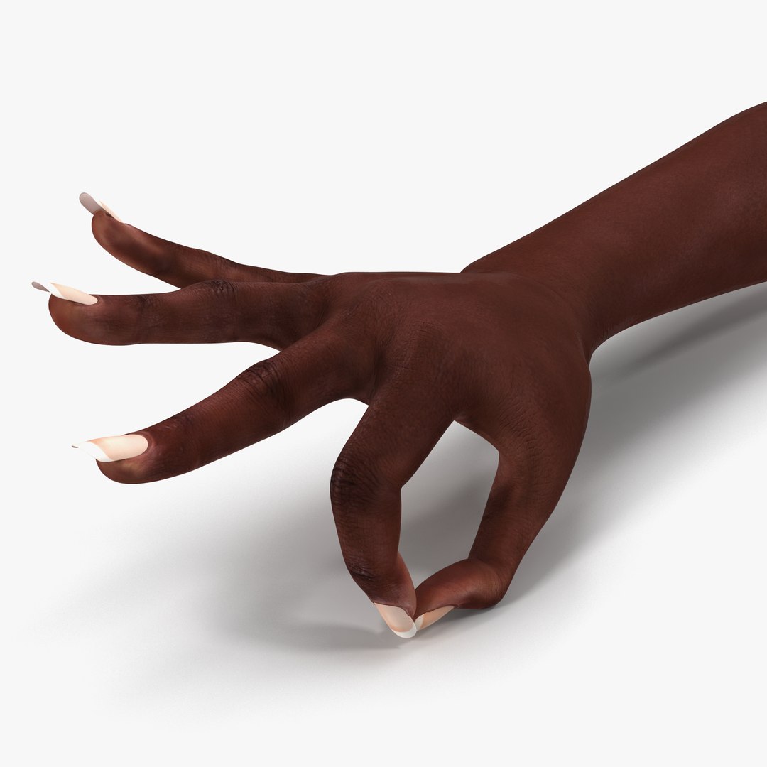 Female Hand African American 2 Pose 4 3D Model 3D model preview