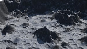 Moon crater terrain for games 3D model