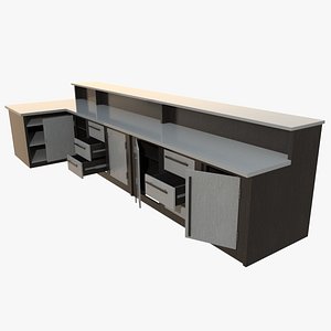 3d interactive kitchen bar counter model