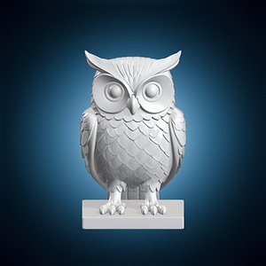 3D Owl Bookend 3D Print Model