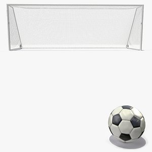 Animated Soccer Ball Hits the Bar and Bounces Back Off 3D model