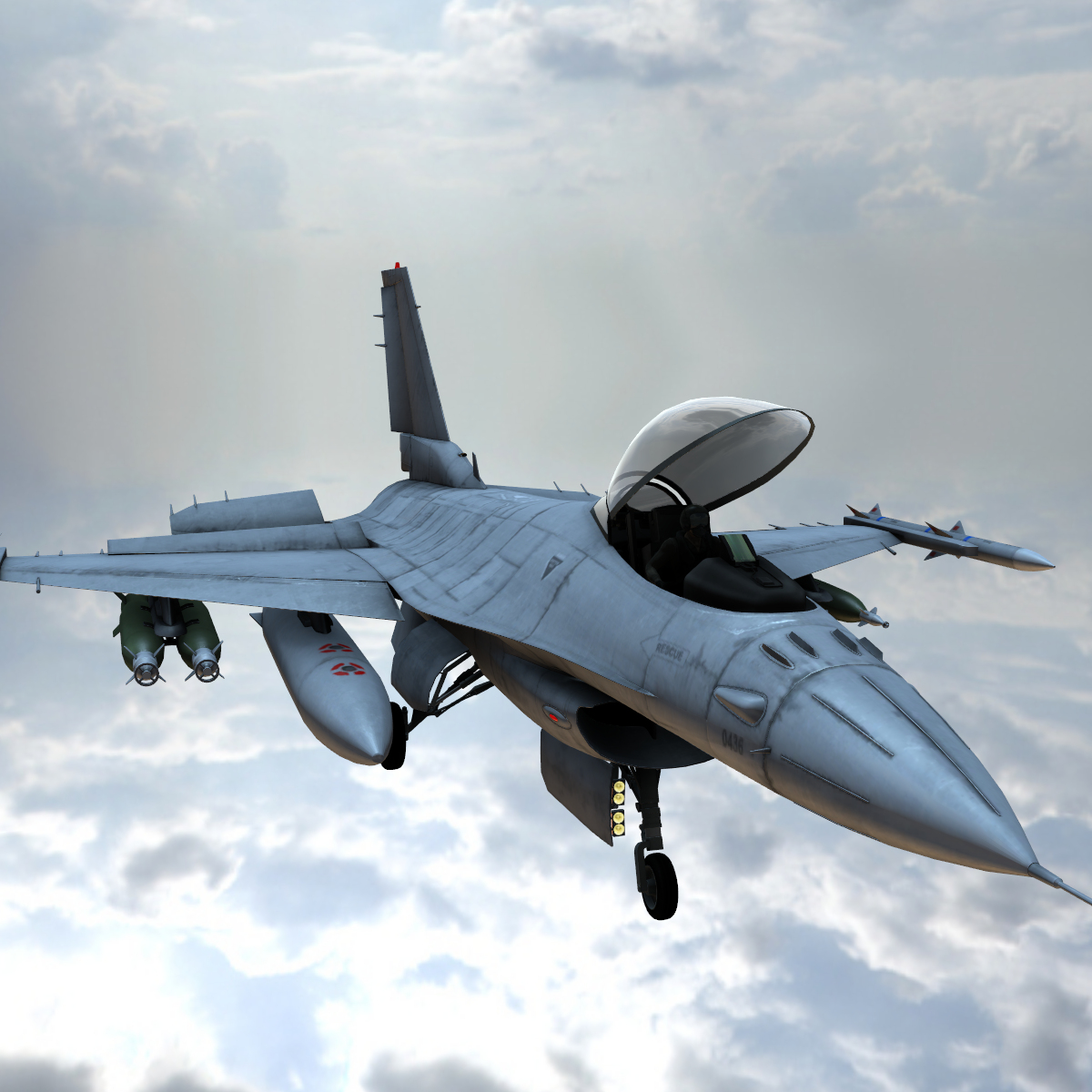 3d model combat jet