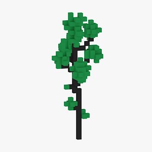 8 BIT Cartoon low poly tree