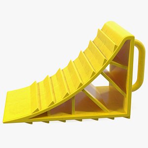 Plastic Wheel Chock Yellow 3D model