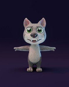 Cartoon Wolf Animated 3D Model 3D