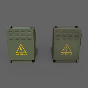 3D PBR Electric Box DarkGreen V3 model
