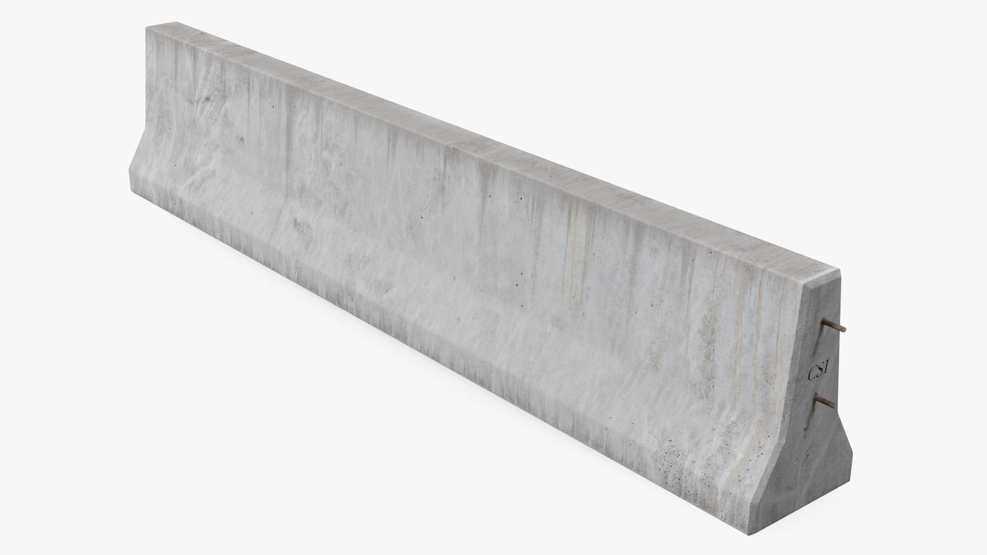 Concrete Jersey Barrier 3D model preview
