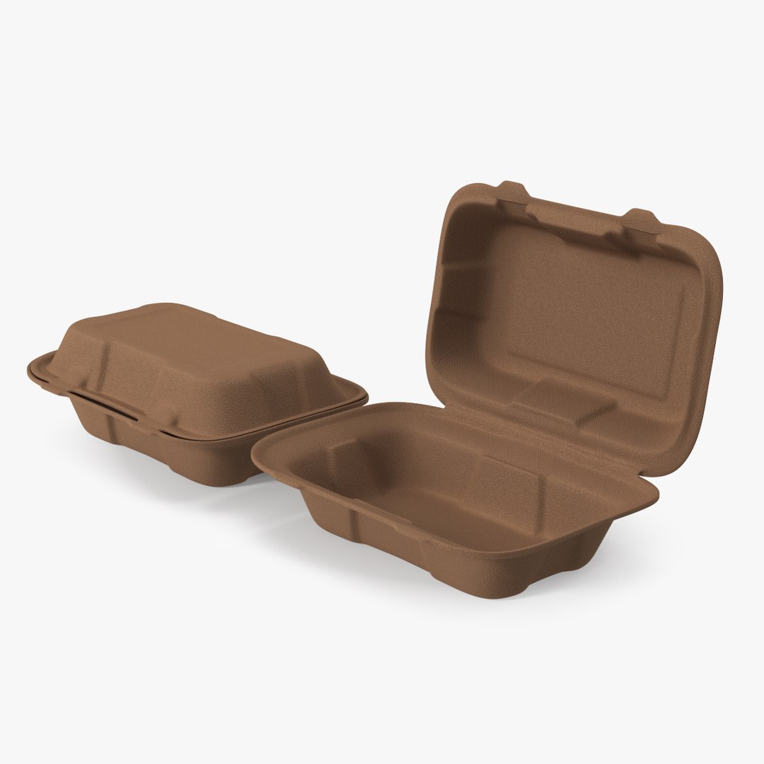 Biodegradable Lunch Box Set 3D model preview