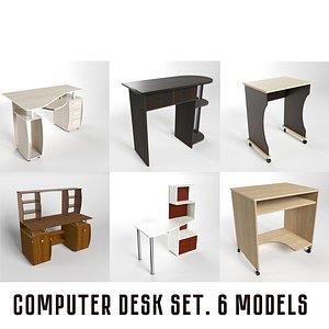 Computer desk set 6 models pack