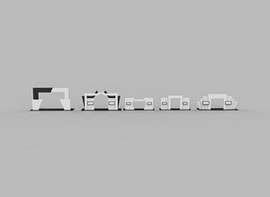entrance gate set 02 3D model 3D model