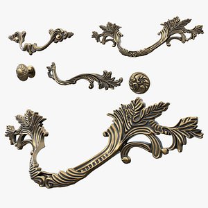 3D Classic Furniture Handles model