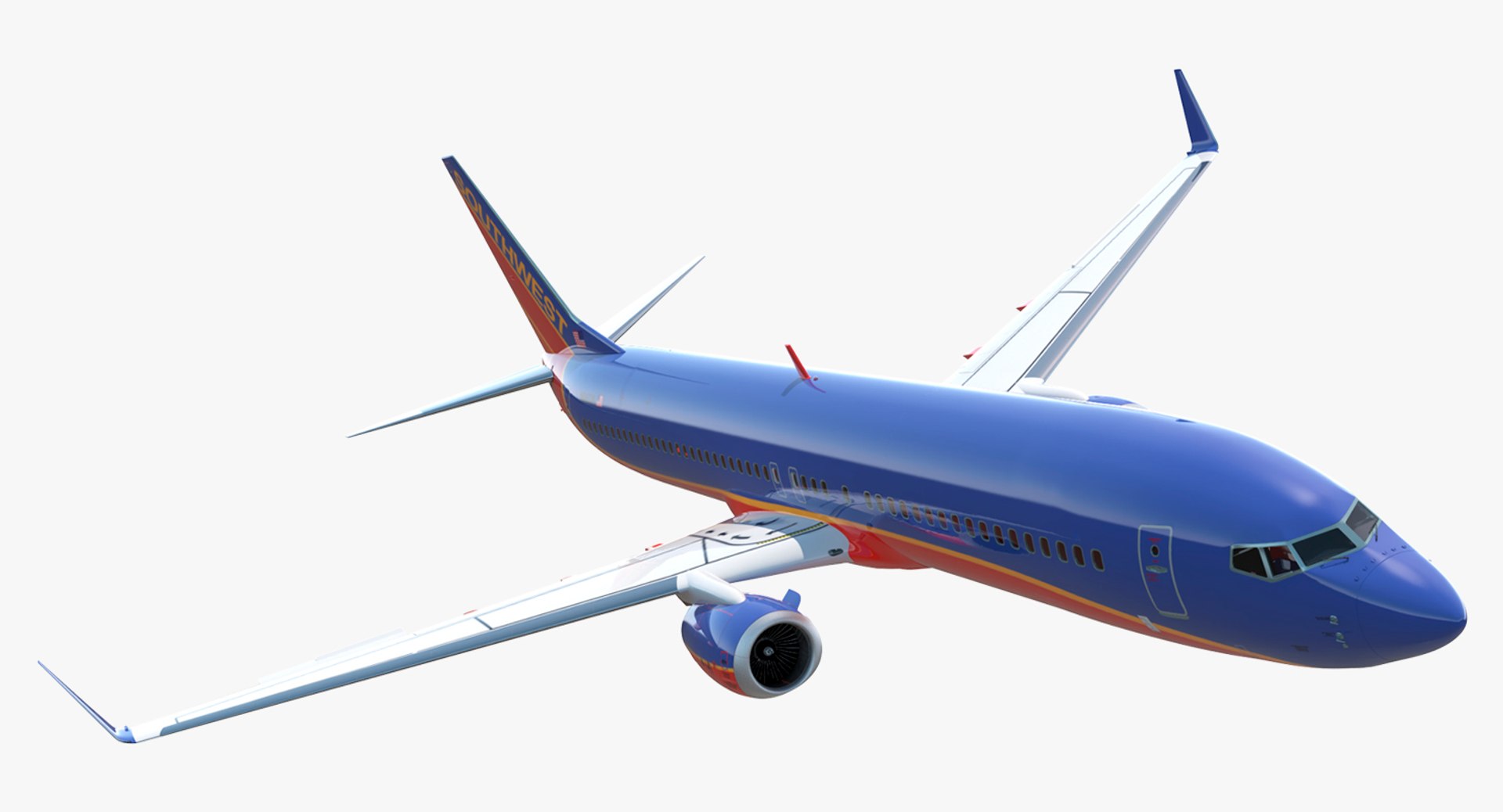 Boeing 737-900 Southwest Airlines Rigged 3D Model 3D model preview