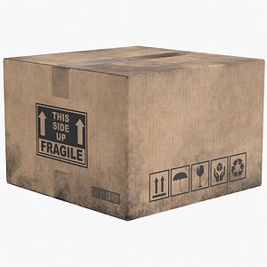 Cardboard Box 4 Worn Closed